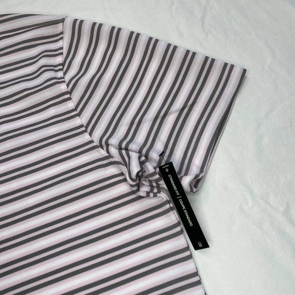 Nike Mens Dri-Fit Victory Striped Golf Polo Shirt Pink L - Picture 5 of 13